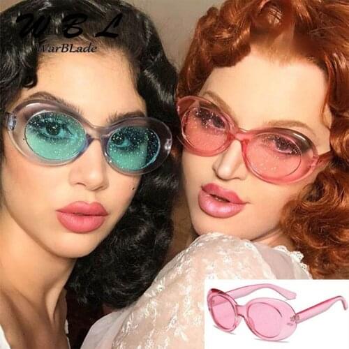 WarBLade New Oval Sunglasses Women Shiny Lenses many colours Clear Frame Cool Fashion Ladies Glitter Transparent Sexy Shades