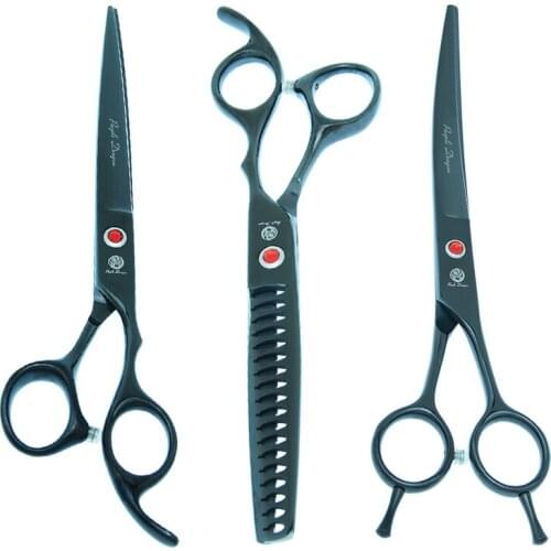 Purple Dragon 7 inch Pet Grooming Scissors Cutting Thinning Shears Dog Cat Curved Hair Beauty Clippers Animal Accessories B0028B