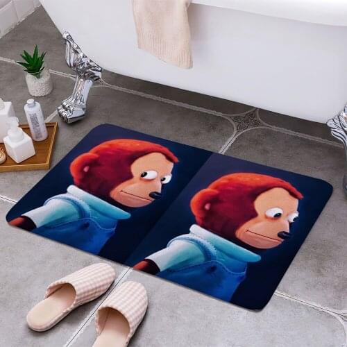 Monkey Puppet Both 3D Print Doormats Rectangle Non-Slip DoorMat Bedroom Kitchen Entrance Print Door rugs Dropshipping