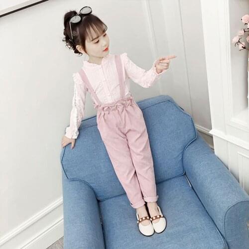 Solid Color Toddler Baby Girl Set Long Sleeve Top+ Trouser Spring Autumn 2PCS Outfits Clothes High Quality School Girl Outfit