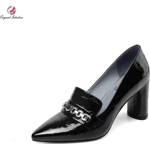 OI1091 Original Intention Sexy Women Pumps Pointed Toe Leopard Pumps High Heels Fashion Shoes Woman Party Dress Plus Size 4-15