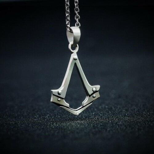 Assassin Syndicate 925 Sterling Silver Necklace Pendant Cosplay Accessories Men Necklaces Gifts
