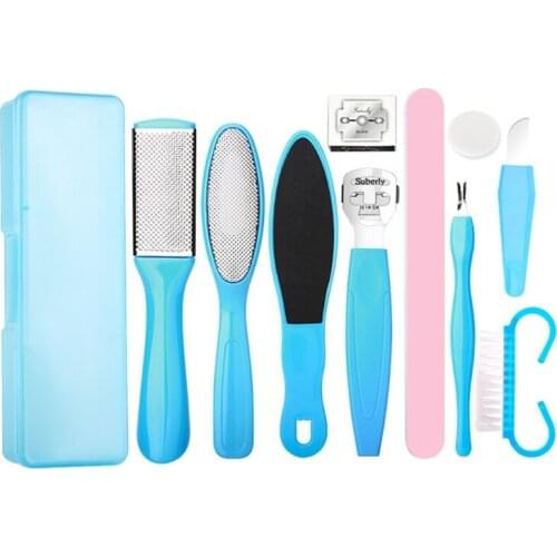 Y1UF Professional Foot Care Kit Pedicure Tools Set Stainless Steel Feet Rasp Foot Dead Skin Remover Clean