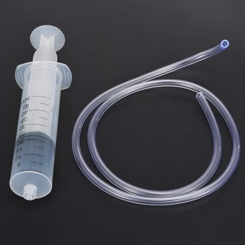 Transparent Syringe 50ML Plastic Syringe + 80cm Length Flexible Tube for Industrial Production Dispensing Tool