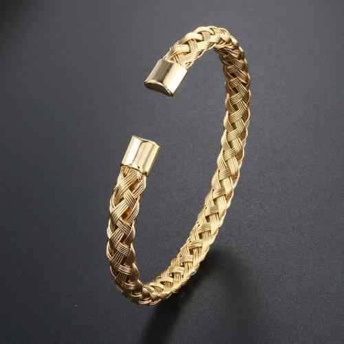 High Quality 316L Stainless Steel Bracelets & Bangles Gold Silver Color Cable Wire Cuff Bracelets for Women Men Jewelry