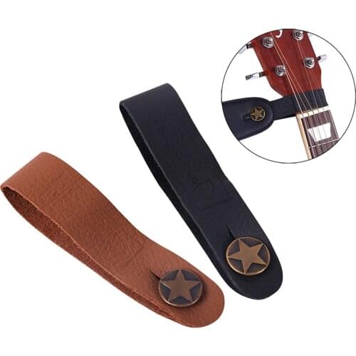 Guitar Neck Strap Guitar Strap Leather Head Belt Holder Button Safe Lock Ukulele Bass Folk Acoustic Electric Guitar Accessories