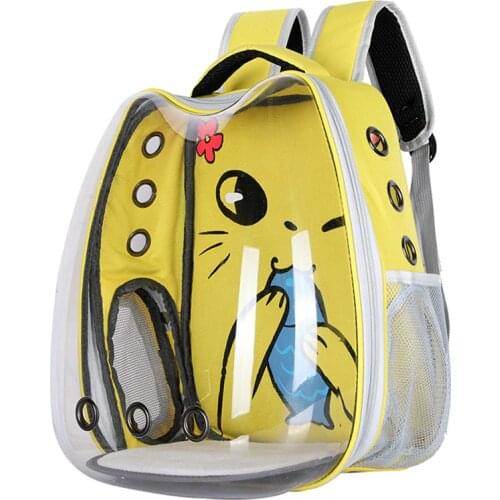 Pet Carrying Supplies Outdoor High Capacity Cat Backpack Carrier Panoramic Zipper Space Capsule Dog Backpack for Puppy Bag Cats