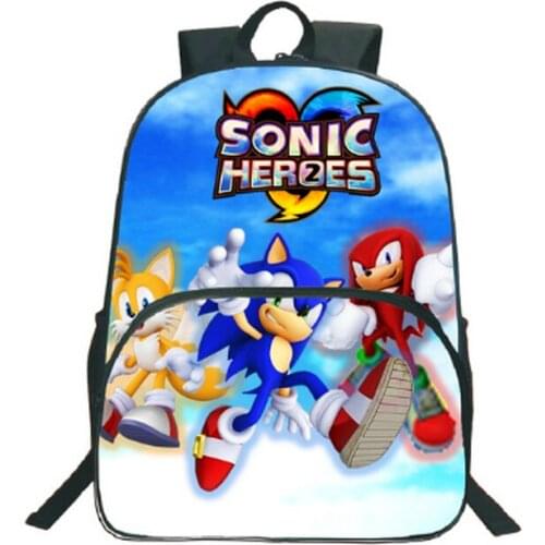 Sonic Backpack Fashion Popular Pattern Laptop Backpack Children Boys Girls School Bags Teens Schoolbag