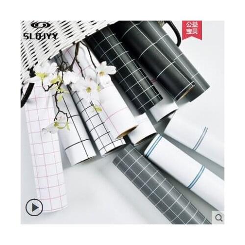 Self-adhesive wallpaper lattice ins style desktop furniture bedroom renovation dormitory wall renovation waterproof stickers