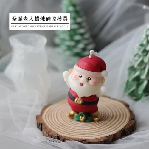Santa Claus Candle Mold DIY Aromatherapy Plaster Christmas Decoration Silicone Molds Chocolate Cake Candle Mould