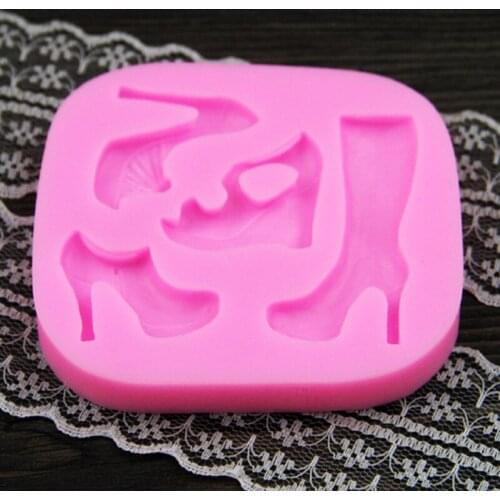Luyou DIY High Heel Shoes Shape Silicone Fondant Mold Cake Decorating Silicone Chocolate Mould For Kitchen Accessories FM119
