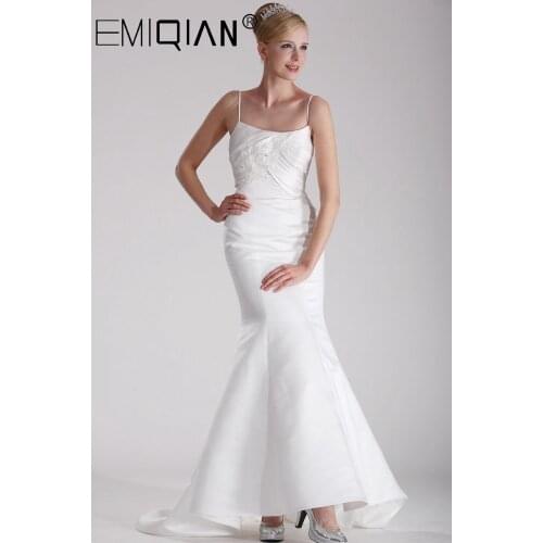 Mermaid Wedding Dress vestido de noiva Beaded Bridal Dress Backless Spaghetti Straps Wedding Gowns