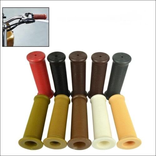 1 Pair 22mm Universal Motorcycle handlebar Vintage Handle Grips Rubber Bar Gel Grip Retro Rubber For Cafe Racer Bobber Custom