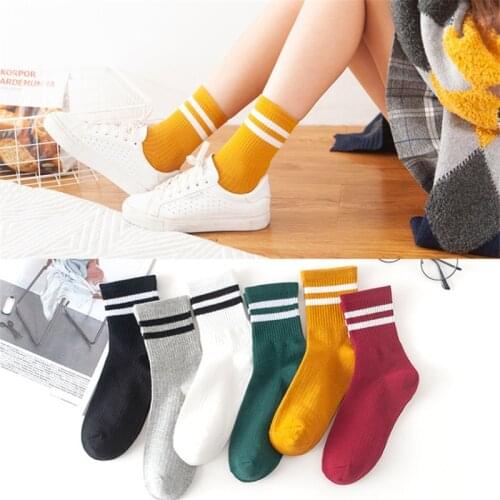 High Quality Funny Cute Japanese High School Women Cotton Socks Casual Striped Candy Colors Harajuku Designer Retro Short Sock