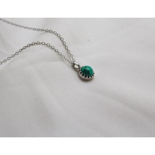 WTLTC 925 Sterling Sliver Turquoises Chokers Necklaces Simple Layered Choker Dainty Small Tiny Stone Necklace Gem Stone Jewelry