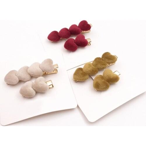 Girls Candy Velvet Hairpin Love Hairpin Childrens Hair Accessories New