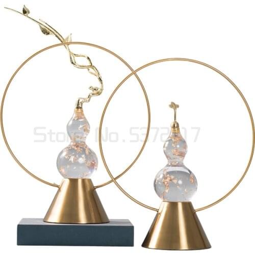 Chinese style porch ornaments light luxury transparent gourd ornaments Zen model room handicraft ornaments