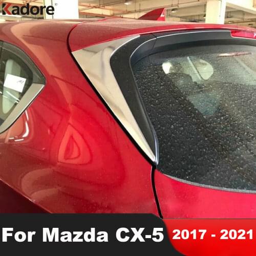 Rear Window Triangle Spoiler Cover Trim For Mazda CX-5 CX5 KF 2017 2018 2019 2020 ABS Chrome Car Styling Accessories