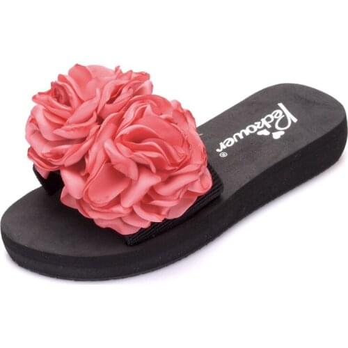 Womens Flower Sandals Summer Wedge Slippers Shoes Women Comfortable Flip Flops Female Ladies Sandals Lady Casual Slides hy449