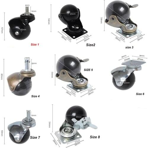 1.5 inch furniture ball caster office screw on roller feet pad Ball 50mm quick fitting damper feet pad floor shock noise proof