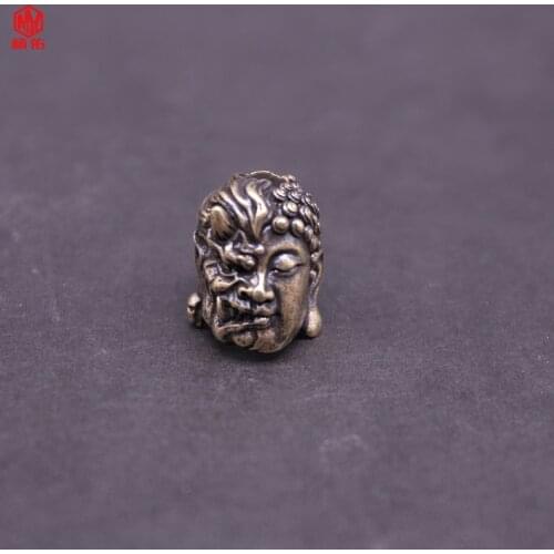 1PC Buddha Devil Retro Brass Copper EDC Paracord Beads Lanyard Pendants Knife Beads Umbrella Rope Cord Necklace Bracelet Beads
