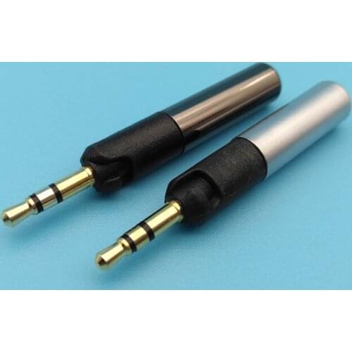 1pc Stereo Headset Male Plug 2.5mm Aluminum tube gold-plated Stereo Connector Earphone Jack DIY plug For Sennheiser MOMENTUM