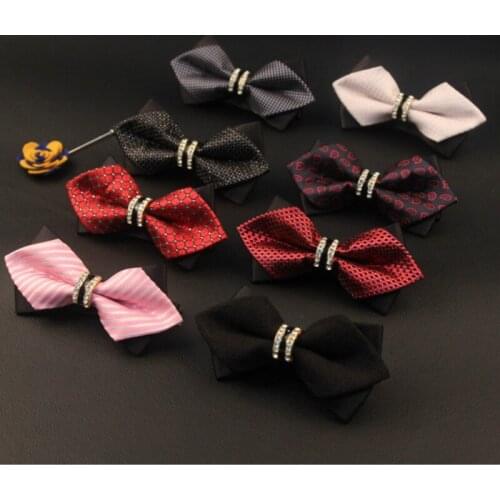 24color New Formal designer Fashion Men Bowties For wedding women bow tie business with rhinestone Bowtie 100pcs/lot