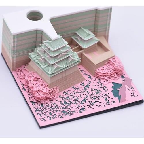 Omoshiroi Block 3D Note Paper Building Paper Sculpture Model Memo Notes Pads Stickers Papers Card Craft Art Building Block