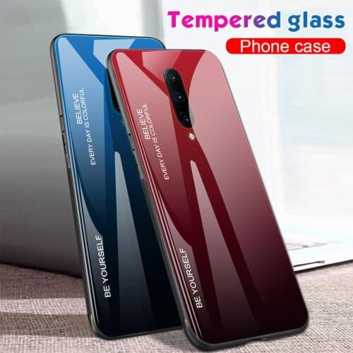 50pcs/lot Gradient Tempered Glass Phone back case For Oneplus 7 7T pro 6 6T 5T
