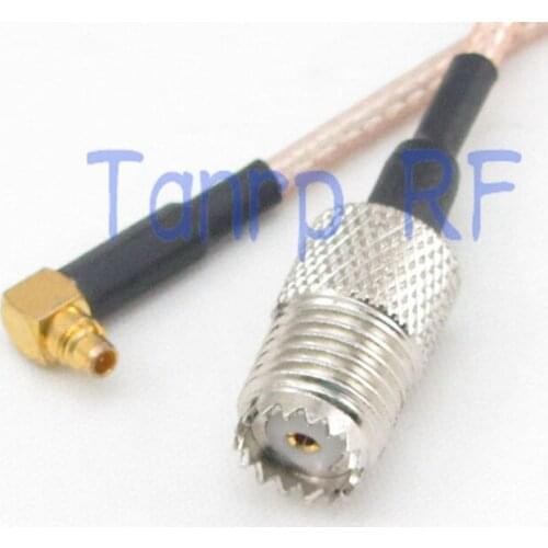 6in MMCX male right angle to mini UHF female SO239 RF adapter connector 15CM Pigtail coaxial jumper cable RG316 extension cord
