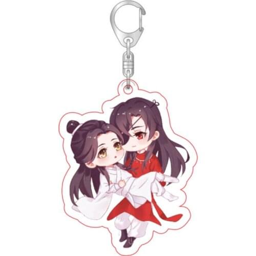 Kawayi Anime Tian Guan Ci Fu Xie Lian Hua Cheng San Lang Cute Acrylic Pendant Figure Keychain Keyring Collection Model Toy Gift