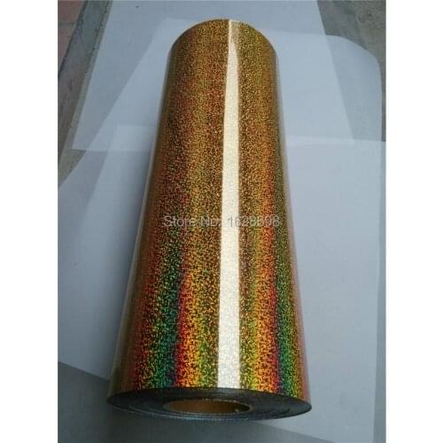 CDH-02 gold color Korea heat Transfer Hologram Film vinyl for t-shirt with free shipping