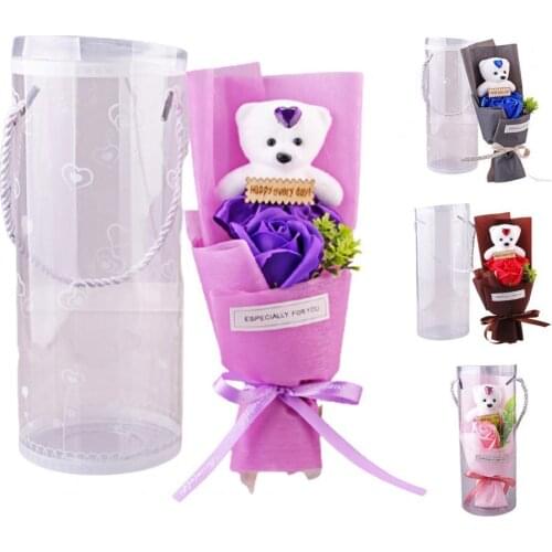 Valentine Day Christmas Creative Gift Soap Flower Gift Box Simulation Rose Flower Soap Flower Bouquet Handmade Artificial Flower