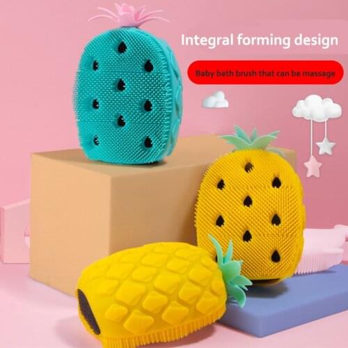 Silica Gel Pineapple Child Massage Bath Brushes Fun Cute Bath And Shower Bath For Baby For Bathing Children For Bathing Babies