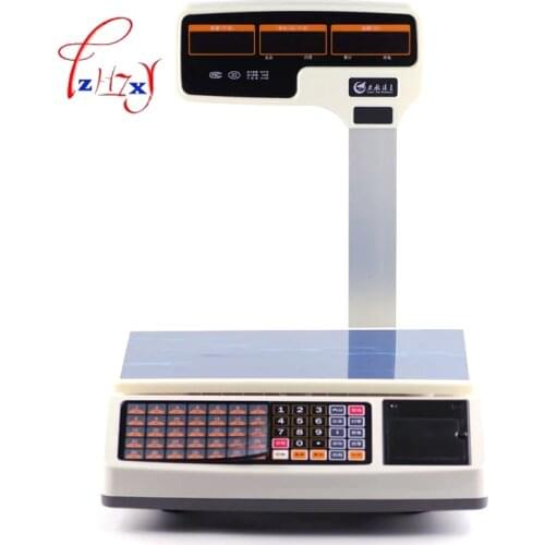 Electronic Price Computing Scale, Stainless Steel , 70 Direct Access Keys, 66 lb Price Computing Scale with Lable Printer