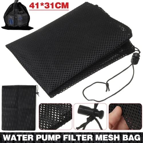 Water Pump Filter Bag Large Pump Black Polyester Mesh Bag Outdoor Pond Biofilter Aquarium Filtration Protective