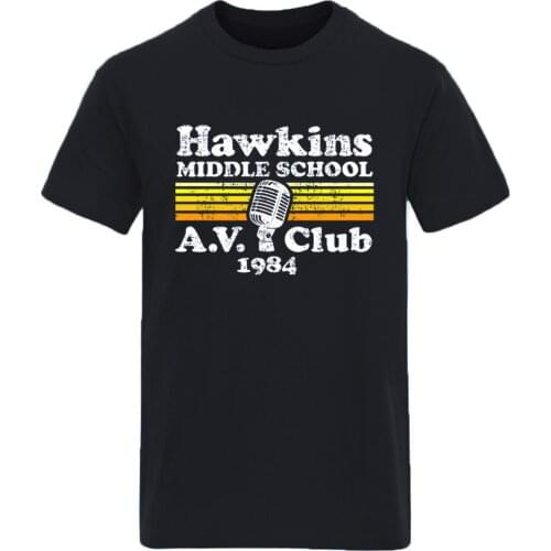 Hawkins 1984 Short Sleeve Oversize T shirt Mans Fashion Harajuku Brand Clothing Tops S-3XL Plus Size New Arrival Ropa De Hombre