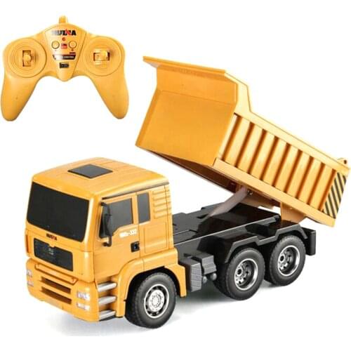 1/18 RC Dump Truck Excavator Electric Kid Engineering Construction Model Hui Na Toys Sand Transporter Remote Control Car for Boy