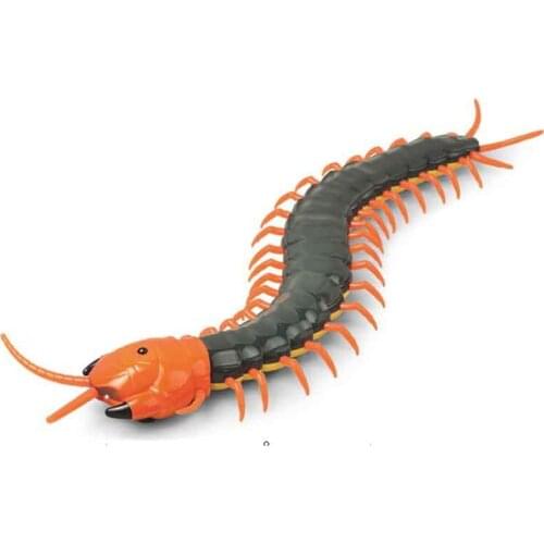 Infrared RC Remote Control Toy Simulation Centipede Creepy-Crawly Kids Toy Gift Orange&Black
