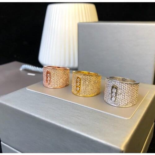 2021Hot Brand Fashion Copper Jewelry For Women Vintage Design Rings Geometric Rings Party Jewelry Big Light Gold Color Rings