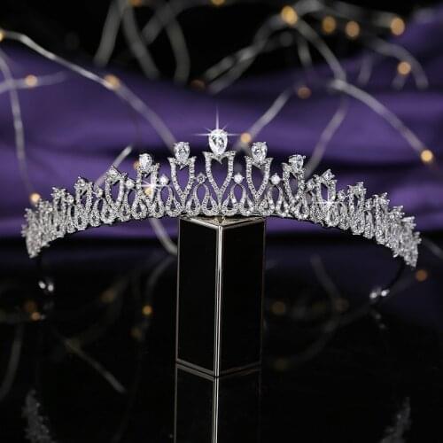 Crown HADIYANA Romance Heart Shaped Women Wedding Hair Accessories Princess Tiara Cubic Zirconia Luxury Jewelry HG0038 Couronne