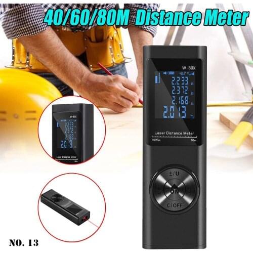 Mini Laser Distance Meter 40/60/80M Laser Rangefinder Range Finder Tape Distance Measurer Meter Build Device Ruler Test Tool New