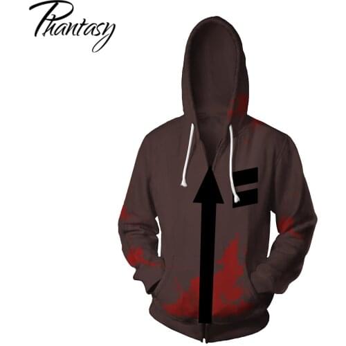 Phantasy Angels of Death Mens Hoodie Casual Loose Oversized Isaac Foster Zipper Clothes Tops Unisex Sweatshirt Cosplay Costume