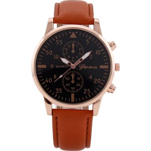 Jessingshow 2021 Men Watches Roman Numerals Faux Leather Band Quartz Analog Business Wristwatch Montre Homme