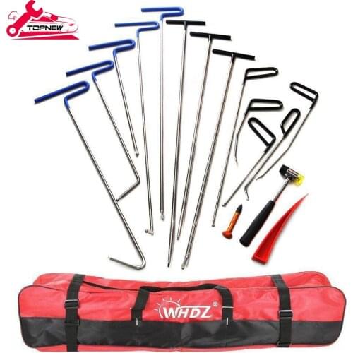Paintless Dent Repair Kit Includes 17 Piece Hand Tools Repair Hail Paintless Puller Car Push Ding Tools
