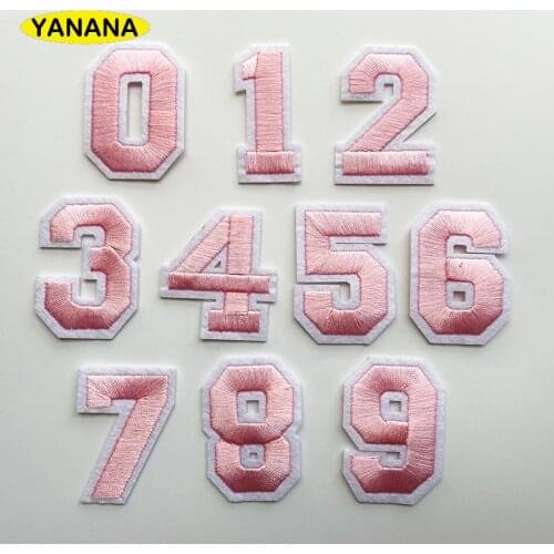 Number Embroidery Patches for T shirt Iron on Stripes Appliques Clothes Stickers Clothing Badges DIY clothing