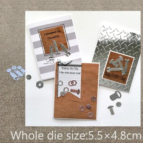 New Design Craft Metal Cutting Die die cuts 6pcs Screw decoration scrapbook Album Paper Card Craft Embossing die cuts