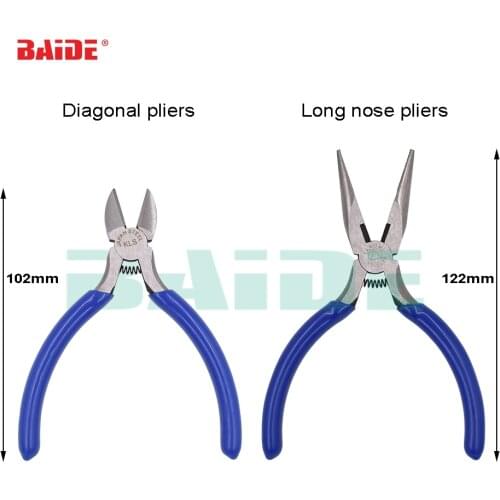 Wholesale 45# steel Multi Functional Diagonal pliers Cut line Oblique nose pincers Wire nipper Long nose pliers Tool 100pcs/lot
