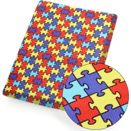 AHB 45*140cm 1pc Polyester Cotton Fabric Puzzle Houndstooth Pattern Printed Sheets Home Textile Patches DIY Craft Supplies