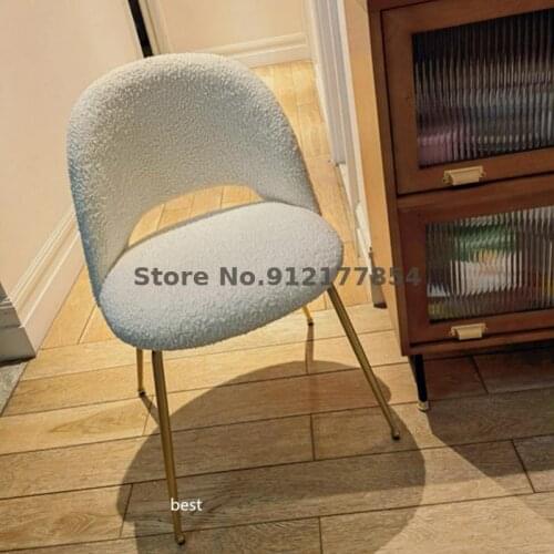 Factory direct sale light luxury Nordic lamb velvet wool cloth flannel household small apartment makeup chair bedroom chair dini